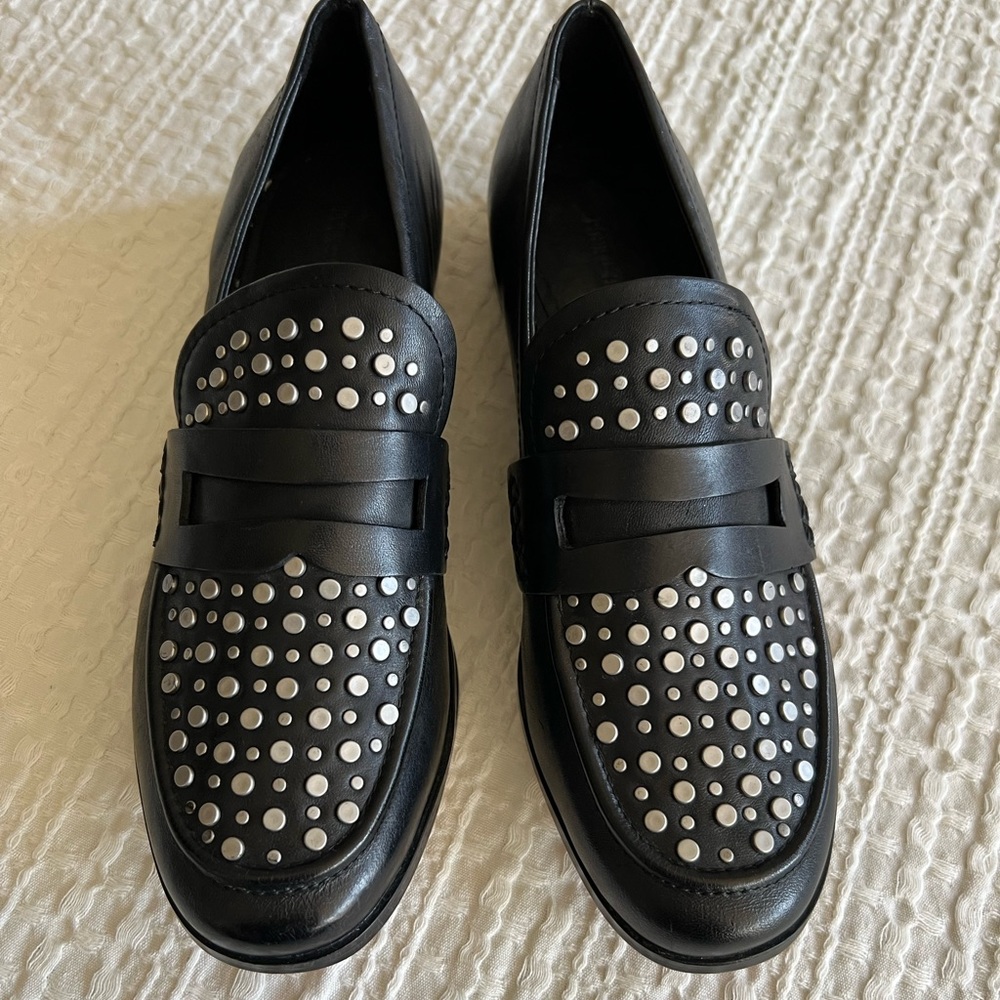 POUR LA VICTOIRE Lavis Studded Leather Loafer, Size 7 1/2